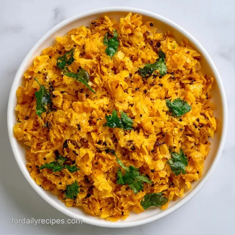 Elegant heap of turmeric-tinted grains with bright green peas and golden peanuts, served with a fresh lemon wedge.
