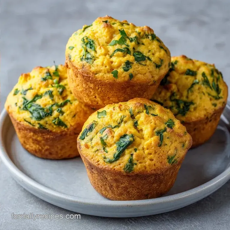 Savory Chickpea & Spinach Muffins: High Fiber