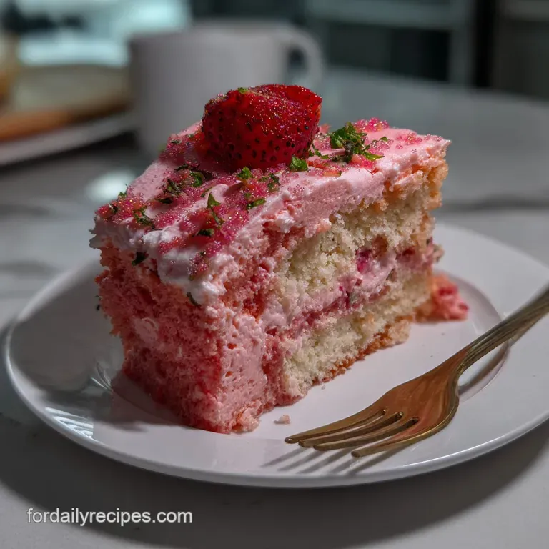 Elegant slice of layered cake, showcasing moist cake layers with rich buttercream frosting and delicate edible glitter, se...