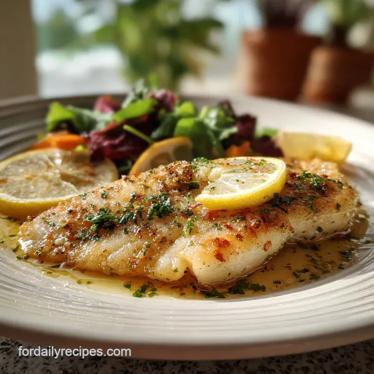 Pan-seared fish atop vibrant green asparagus, bright lemon wedges; a fresh, colorful, and appetizing plate ready to be ser...