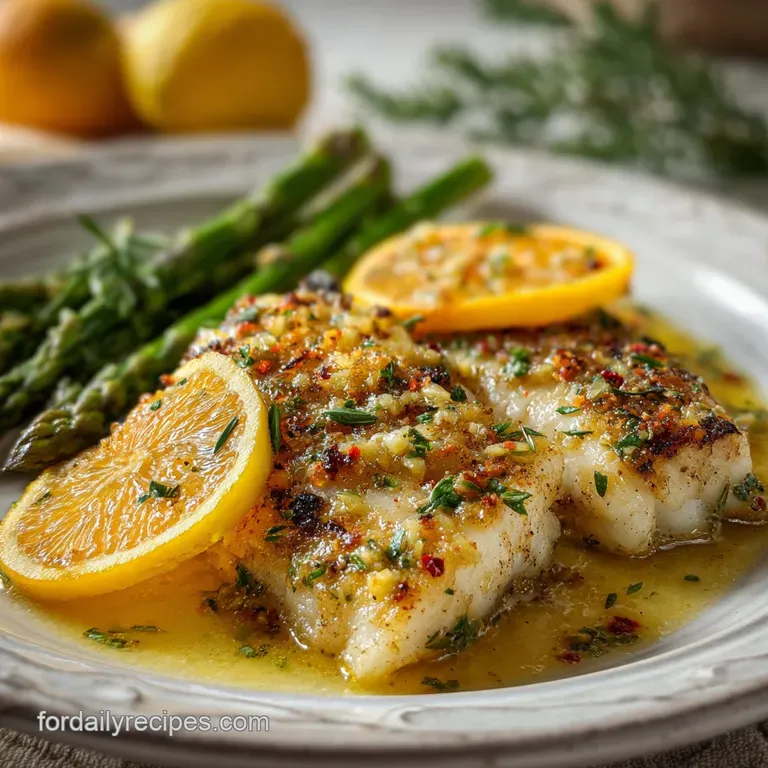 Orange Roughy with Lemon and Garlic Butter