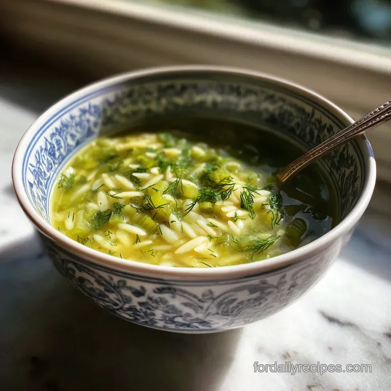 Orzo Leek and Dill Soup Recipe