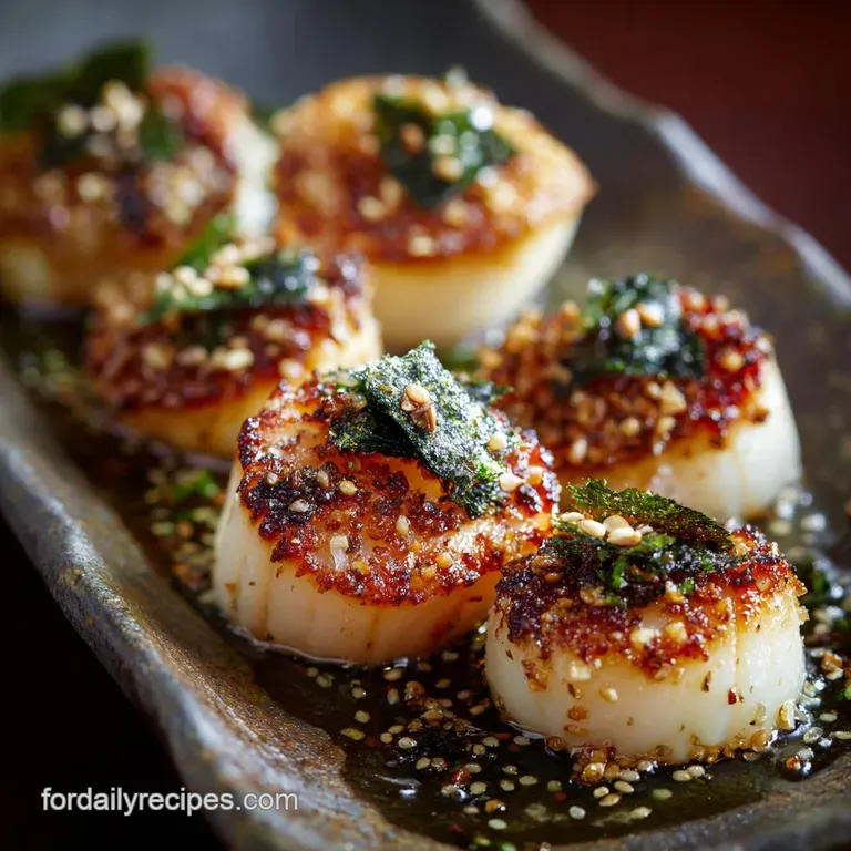 Japanese Pink Salt Scallops: the Pink Umami Kiss presentation
