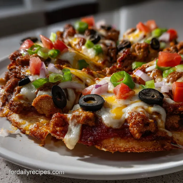 The Ultimate Pizza Taco Pizza: Crispy and Cheesy presentation