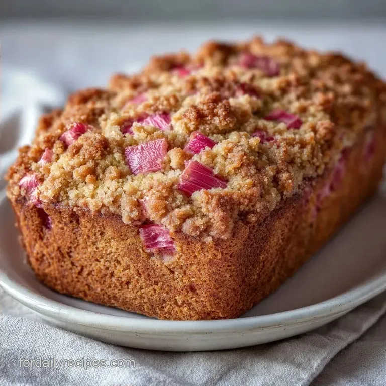 Quick Frozen Rhubarb Bread: Cinnamon Streusel