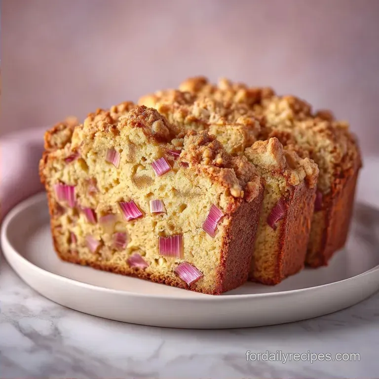 Rhubarb Streusel Loaf: Tart and Buttery