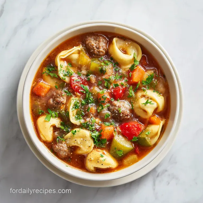Sausage Tortellini Soup: Silky Broth
