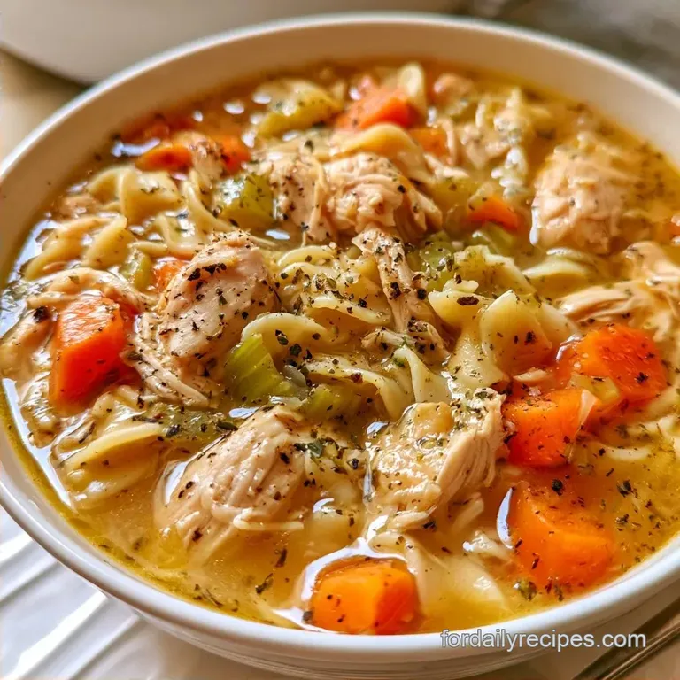 Savory Slow Cooker Chicken Noodle Soup