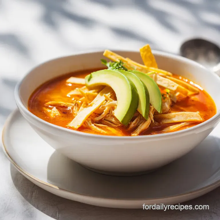 Vibrant orange soup in a rustic bowl, garnished with creamy avocado, lime wedges, and a sprinkle of fresh cilantro.