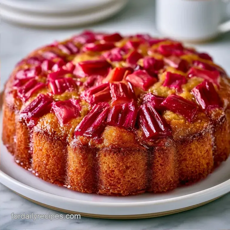 Rich Sour Cream Rhubarb Cake