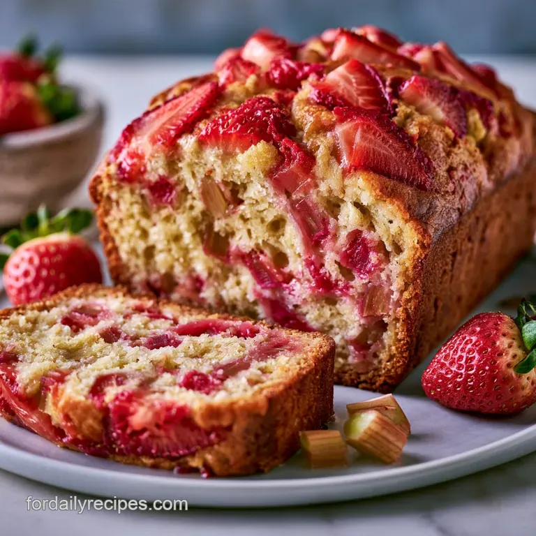 Strawberry Rhubarb Quick Bread: Tart and Sweet
