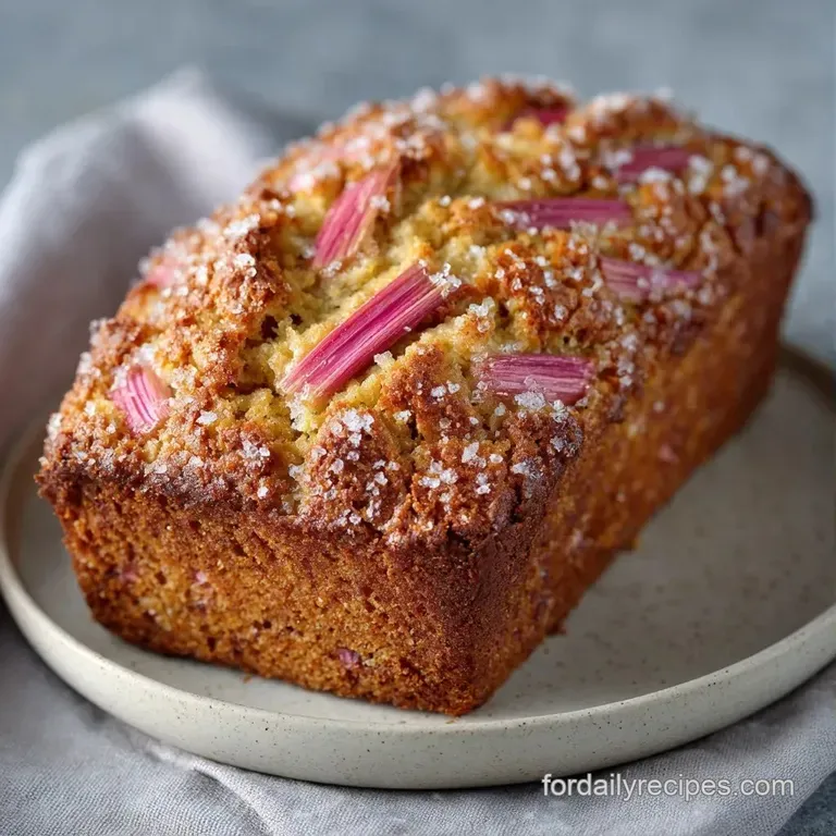 A thick slice of golden cake with ruby-red fruit ribbons served on a white ceramic plate with a linen napkin.