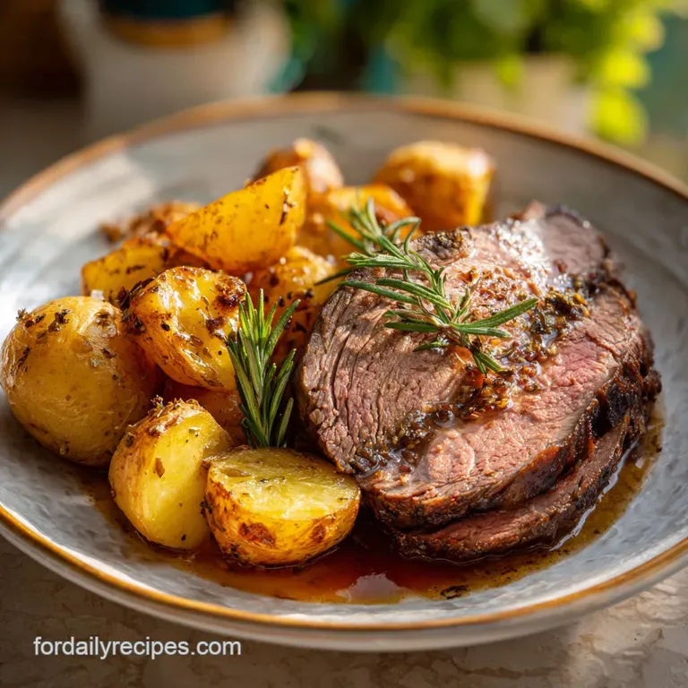 Sunday Dinner Idea with Roast Beef and Potatoes