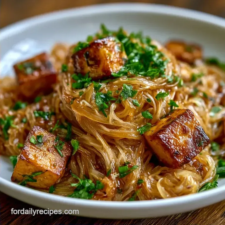 Authentic Tofu Pad Thai with Crispy Tofu