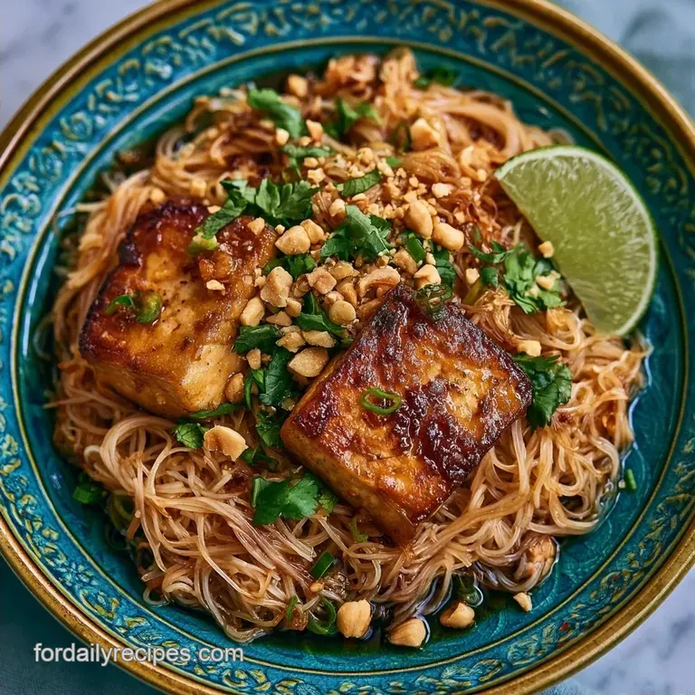 Quick Vegetarian Pad Thai with Tofu