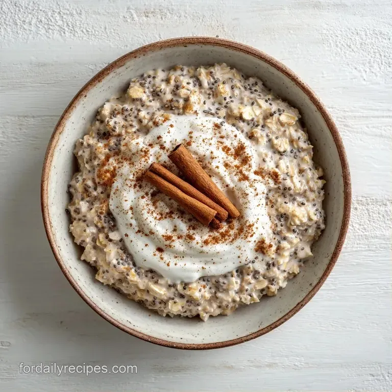 Thick, velvety porridge served in a white ceramic bowl with a swirl of almond butter and a sprinkle of cinnamon